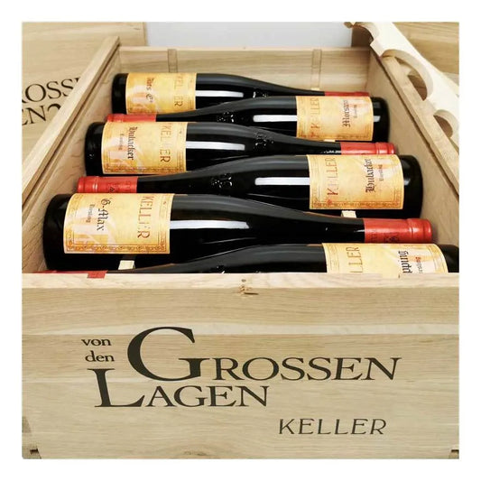 KELLER Von den Grossen 2022 6 bottle case including: (1 btl. Riesling G-Max, 2 btls. Riesling Morstein GG, 1 btl. Riesling Kirchspiel GG, 1 btl. Riesling Hipping GG, 1 btl. Riesling Oberer Hubacker GG)